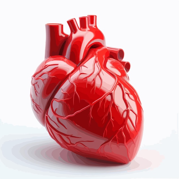 Vector un corazón humano rojo sobre un fondo negro