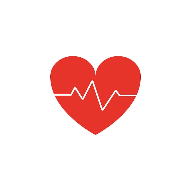 Vector corazón con icono de cardiograma gráficos vectoriales