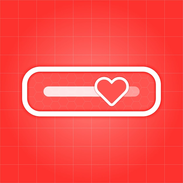 Vector corazón de icono de control deslizante de amor para el diseño de elementos de vector de redes sociales