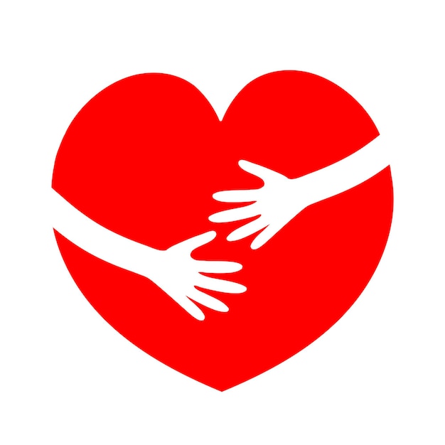 Corazón icono corazón abrazos Logo vector ilustración
