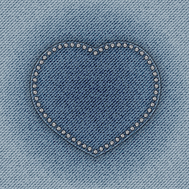 Vector corazón de jeans