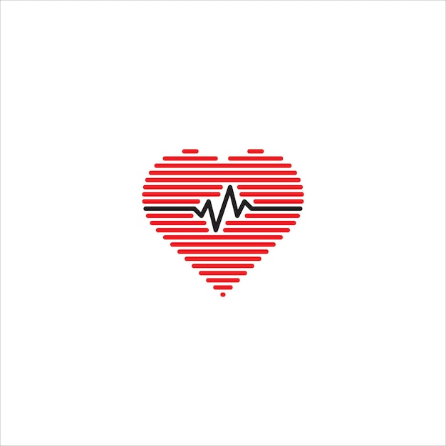 Corazón latido amor pulso vector logo icono plantilla