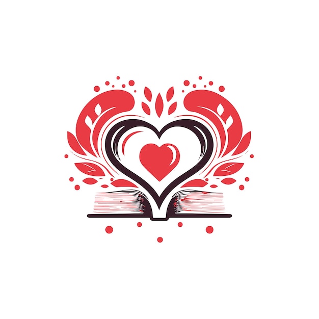 El corazón del libro del logotipo