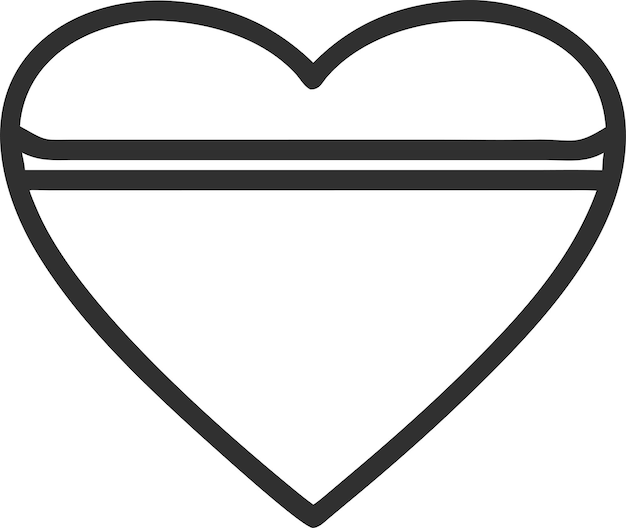 un corazón con una línea dibujada en él