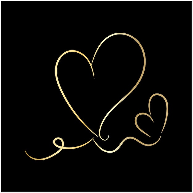 Corazón de línea dibujada a mano de Curley