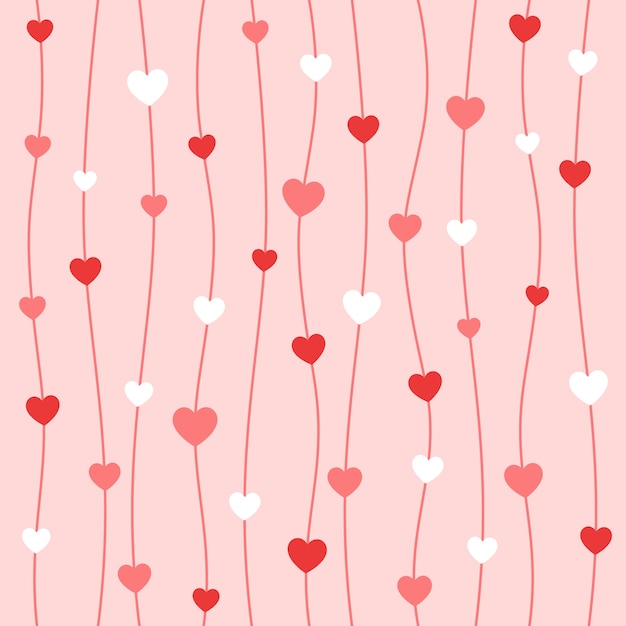 Corazón y línea de fondo sin patrón
