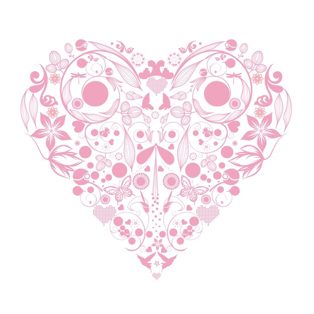 Corazón de línea mínima vectorial sobre fondo blanco