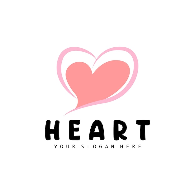 Corazón Logo Amor Diseño Día de San Valentín Vector Amor Corazón Icono Ilustración Plantilla