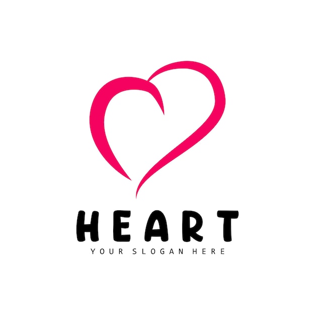 Corazón Logo Amor Diseño Día de San Valentín Vector Amor Corazón Icono Ilustración Plantilla