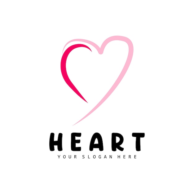 Corazón Logo Amor Diseño Día de San Valentín Vector Amor Corazón Icono Ilustración Plantilla