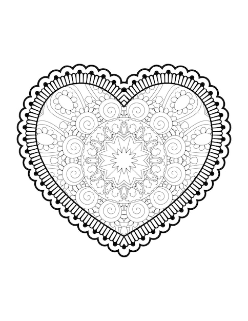 Corazón con mandala floral. Corazón Mandala.Love.Corazón ornamental con mandala.Mehndi flor corazón.