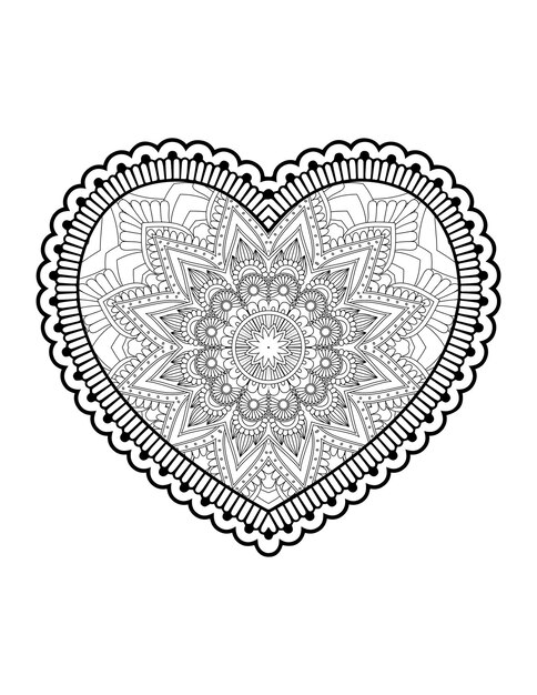 Corazón con mandala floral. Corazón Mandala.Love.Corazón ornamental con mandala.Mehndi flor corazón.