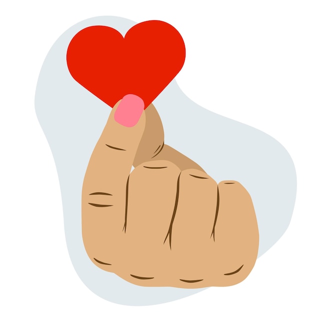 Corazón en la mano Ilustración de color vectorial para el amor