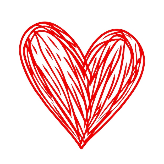 Corazón de marcador de boceto dibujado a mano corazón de garabateo Día de San Valentín Arte de línea garabateo vector 11