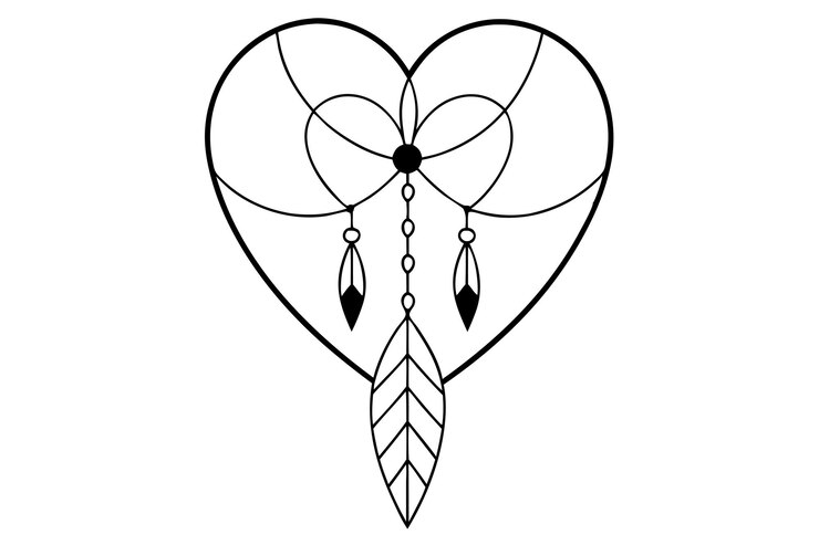 Vector un corazón con una mariposa en él y un fondo blanco y negro