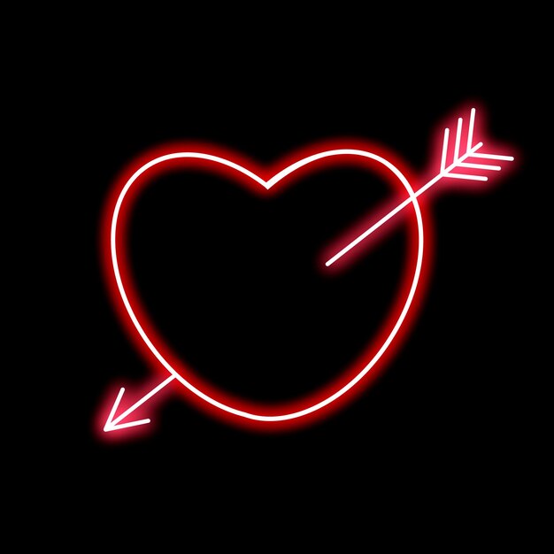 Corazón de neón, Plantilla, Diseño.
