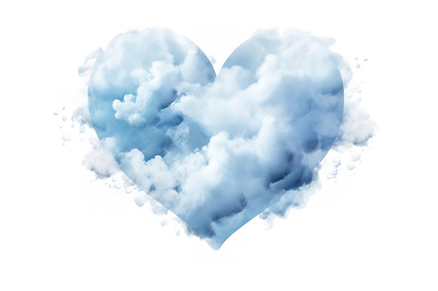 El corazón nube y cielo azul