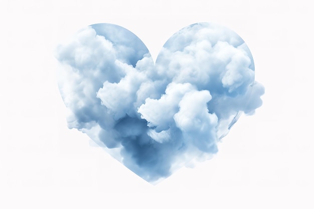 El corazón nube y cielo azul