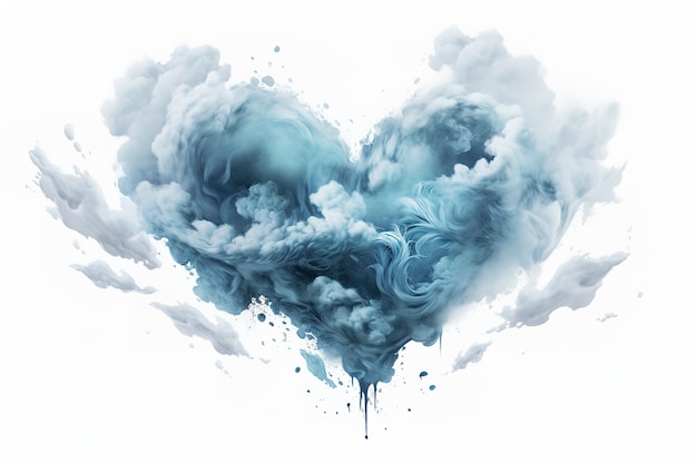 el corazón nube y cielo azul