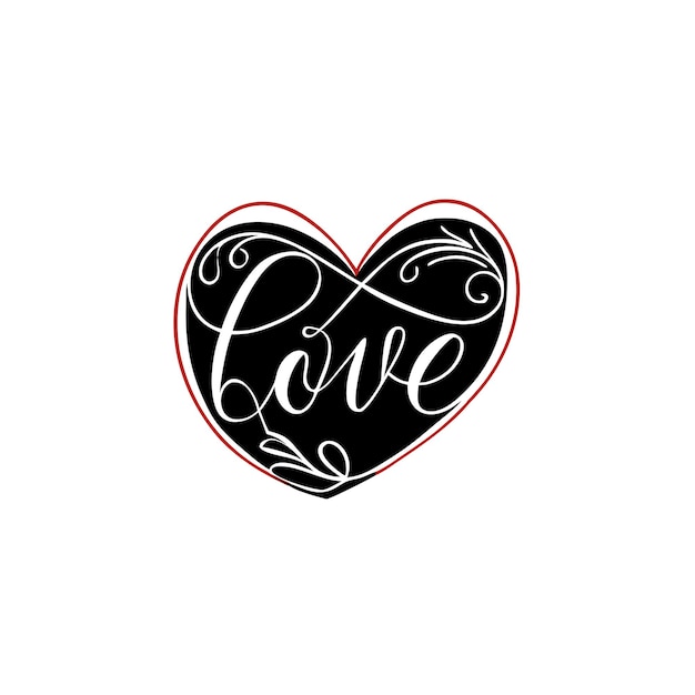 un corazón con la palabra amor en él