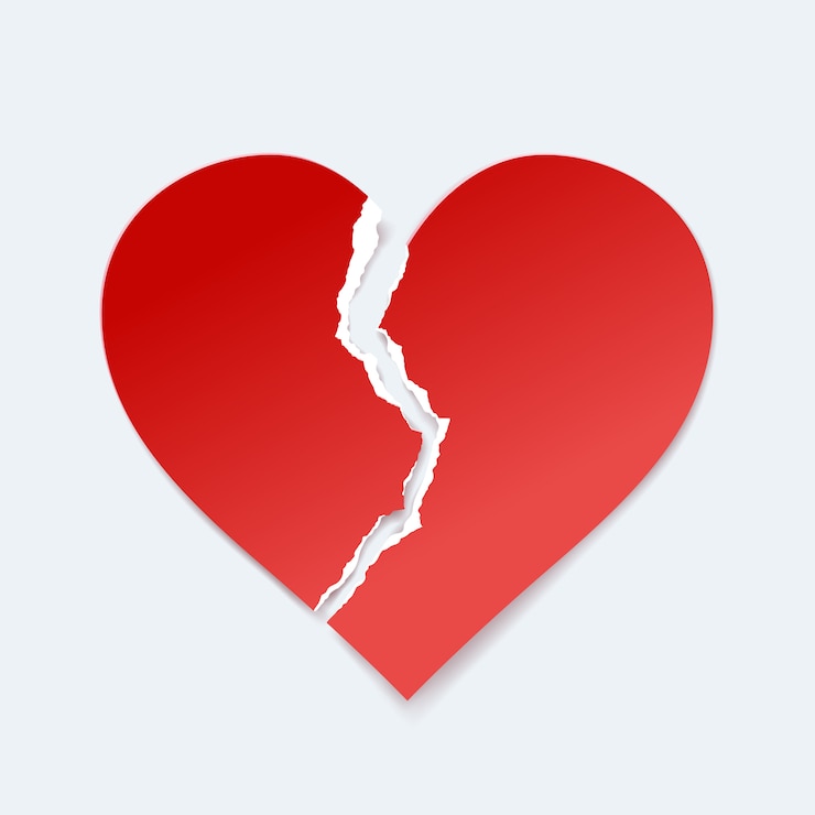 Vector corazón de papel roto