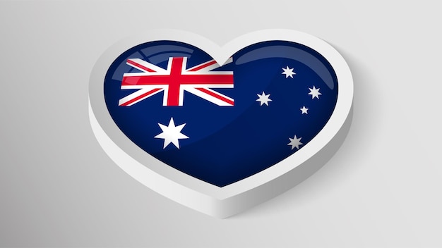 Corazón patriótico con bandera de australia un elemento de impacto para el uso que desea hacer de él