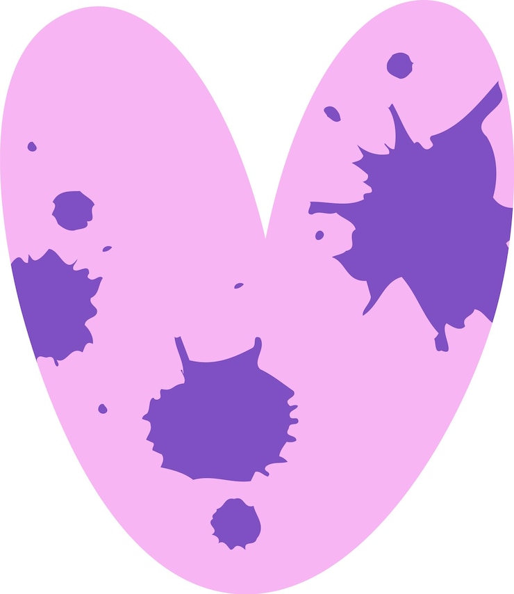 Vector corazón con el patrón moderno de las manchas de salpicaduras