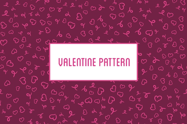 corazón sin patrón. St Valentine fondo rojo de corazones iconos de arte hechos a mano.