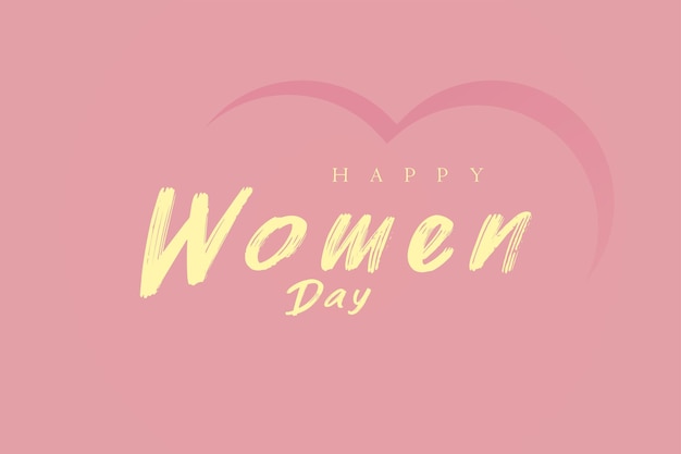 Corazón de pedestal rosa sobre fondo rosa con diseño de concepto de día de la mujer feliz para mujer
