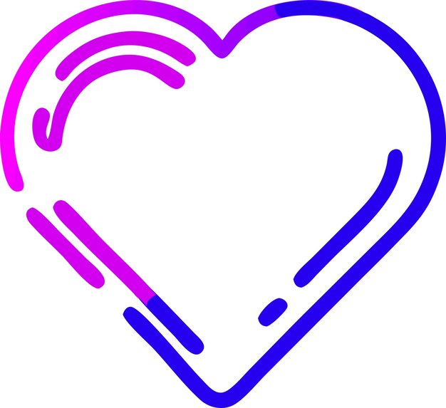 un corazón con pintura púrpura y rosa y un corazón púrpura dibujado en él