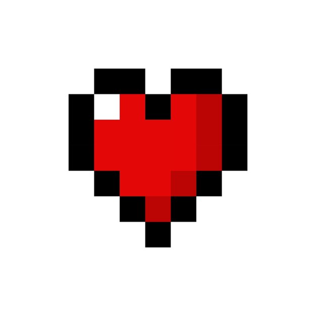 El corazón de los píxeles Ilustración retro Vector eps10