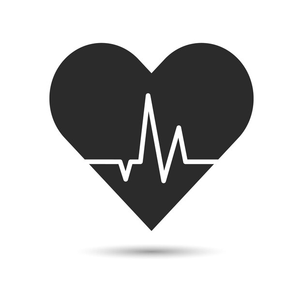 Corazón con pulso Icono de corazón oscuro