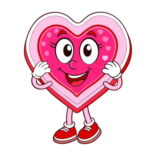 un corazón con puntos rosados y blancos en él