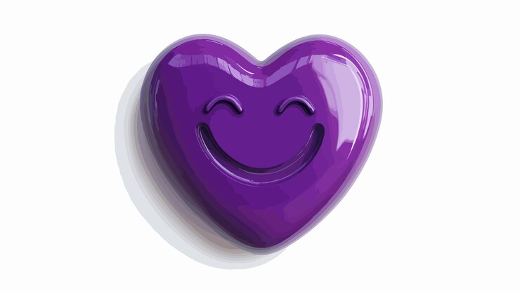 Vector el corazón púrpura feliz