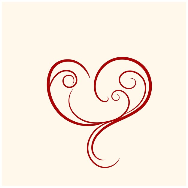 un corazón con un remolino en el medio