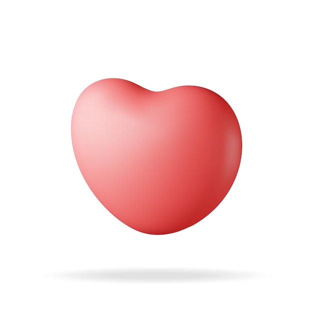 Corazón rojo 3D aislado en blanco