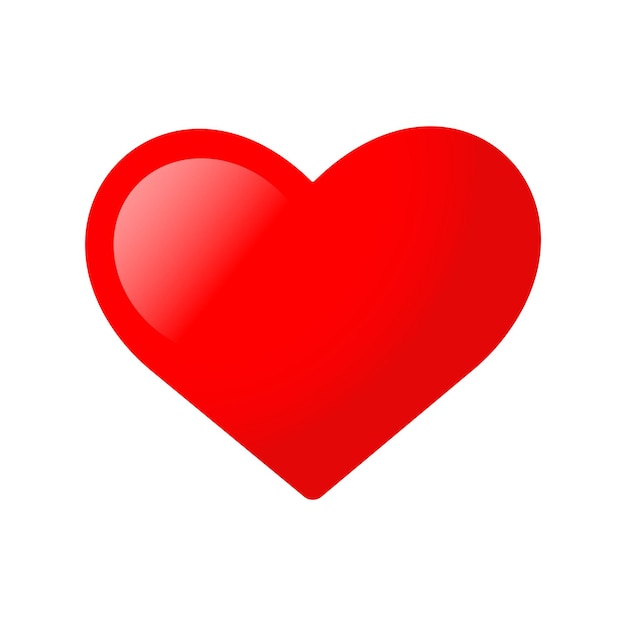 Corazón rojo aislado sobre fondo blanco. ilustración vectorial
