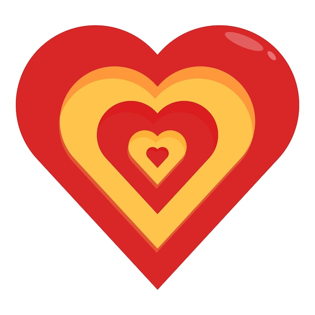 Corazón rojo y amarillo mostrando amor y pasión