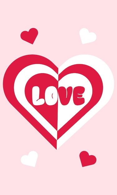 Corazón rojo y blanco para el día de San Valentín