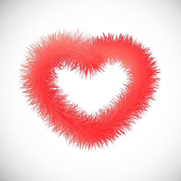 Corazón rojo con efecto de piel Símbolo de amor Ilustración vectorial