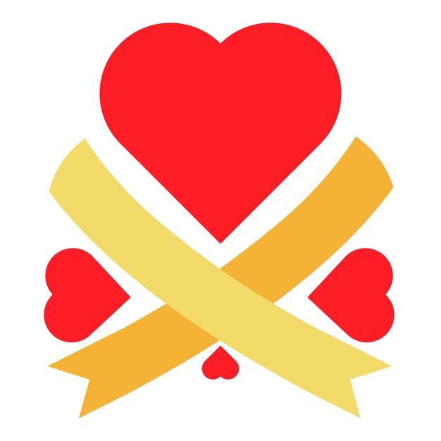 Vector corazón rojo con elemento de diseño de cinta para el día de san valentín