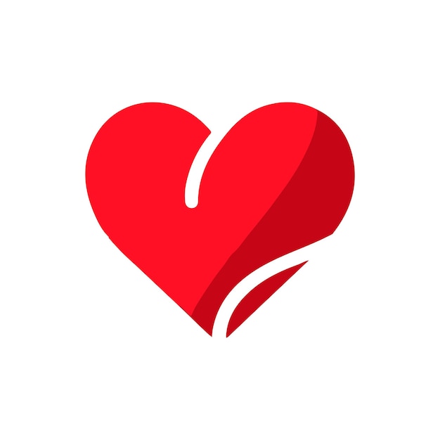 un corazón rojo con una franja blanca en él