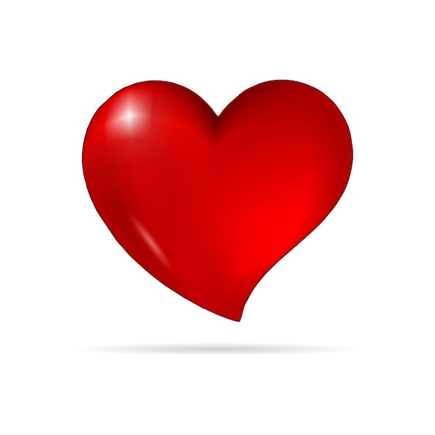 Corazón rojo icono de diseño 3D realista símbolo del corazón amor ilustración vectorial