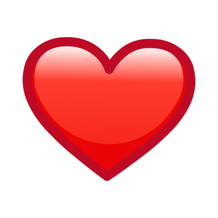 Corazón rojo Icono de gran tamaño para sonrisa emoji