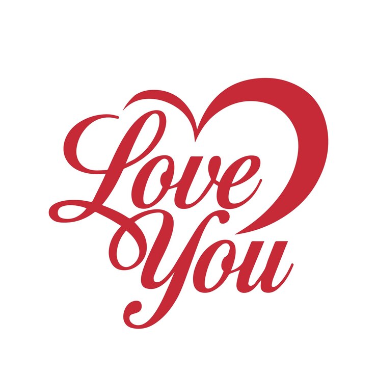un corazón rojo con la palabra amor en él