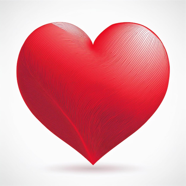 un corazón rojo con un patrón de líneas en él