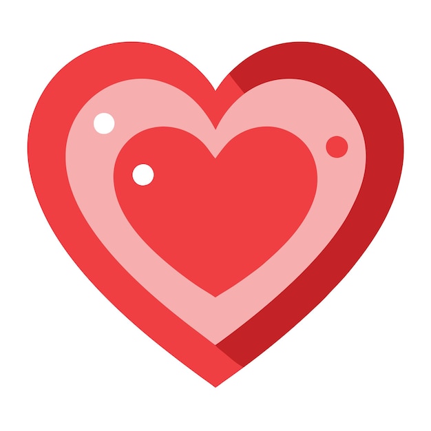 un corazón rojo con un punto blanco en él