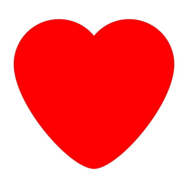 Corazón rojo vector aislado sobre fondo blanco