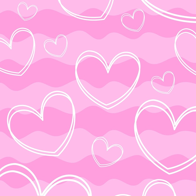 un corazón rosa con una línea de corazones dibujados en él