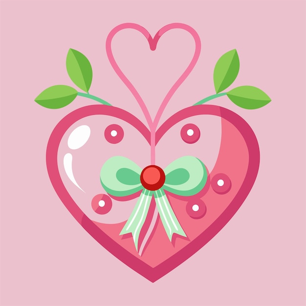 un corazón rosa con una mariposa en la parte inferior